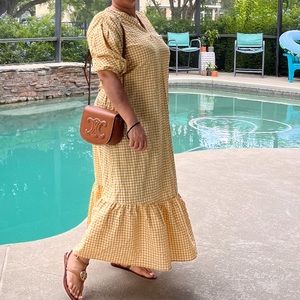 MANGO Gingham check cottoned dress